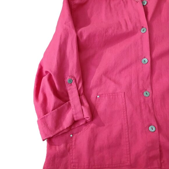 Oleg Cassini Button-up Hooded Jacket Three Pockets Button up Sleeves - Picture 12 of 12